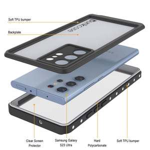 Galaxy S23 Ultra Waterproof Case, Punkcase StudStar White Thin 6.6ft Underwater IP68 Shock/Snow Proof