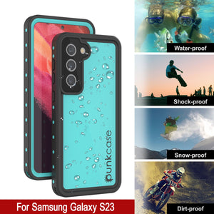 Galaxy S23 Waterproof Case PunkCase StudStar Teal Thin 6.6ft Underwater IP68 Shock/Snow Proof