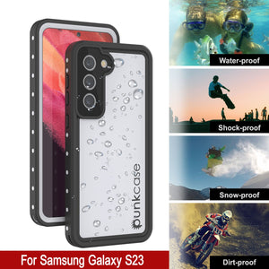 Galaxy S23 Waterproof Case, Punkcase StudStar White Thin 6.6ft Underwater IP68 Shock/Snow Proof