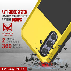 Galaxy S24 Plus Metal Case, Heavy Duty Military Grade Armor Cover [shock proof] Full Body Hard [Yellow]