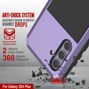 Galaxy S24 Plus Metal Case, Heavy Duty Military Grade Armor Cover [shock proof] Full Body Hard [Purple]