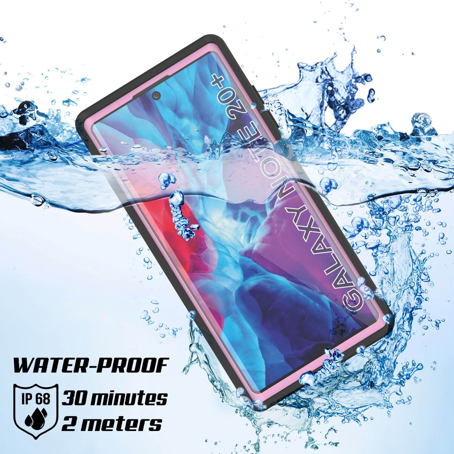 Galaxy Note 20 Ultra Waterproof Case, Punkcase Studstar Pink Thin Armor Cover