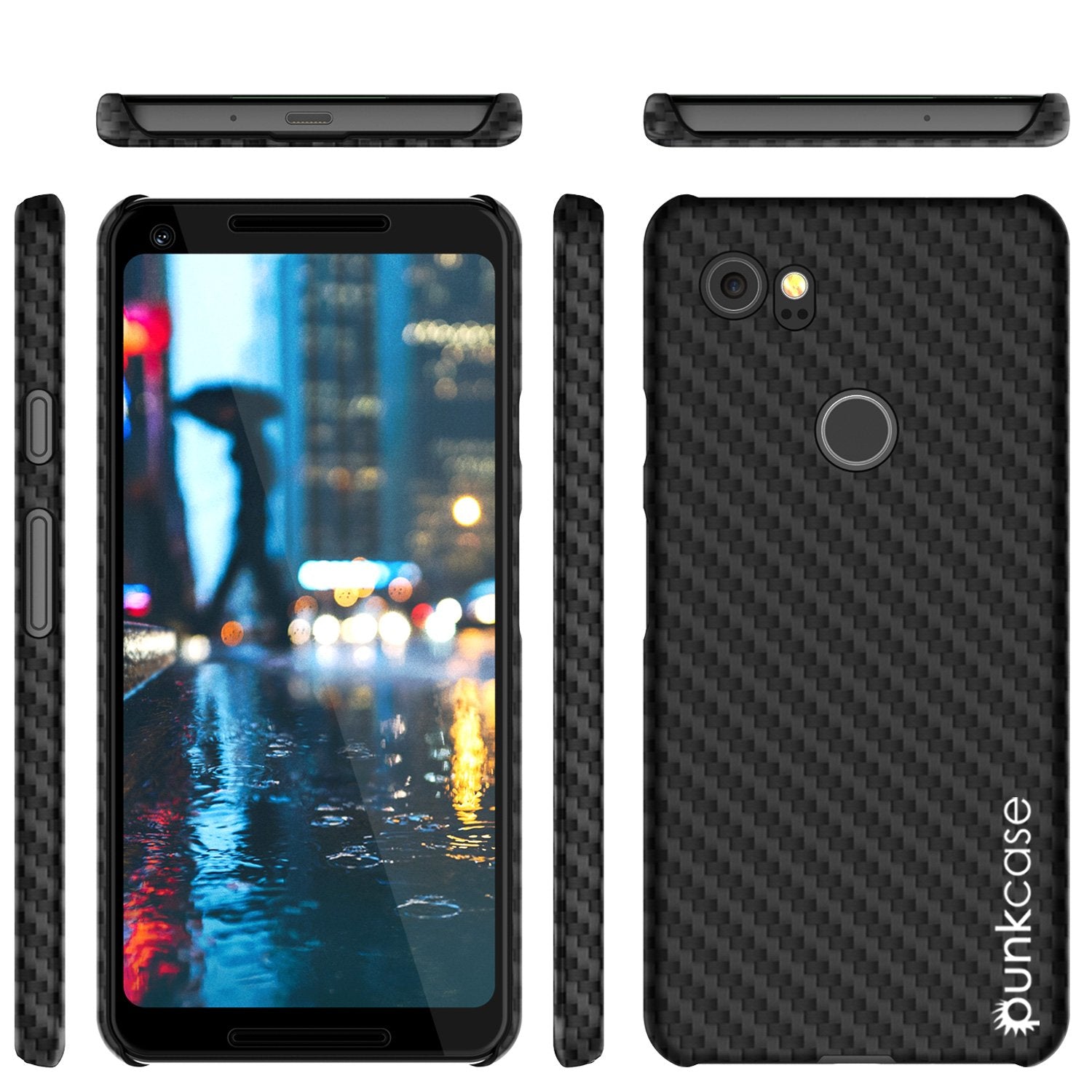 Google Pixel 2 XL  CarbonShield Heavy Duty & Ultra Thin 2 Piece PU Leather Cover