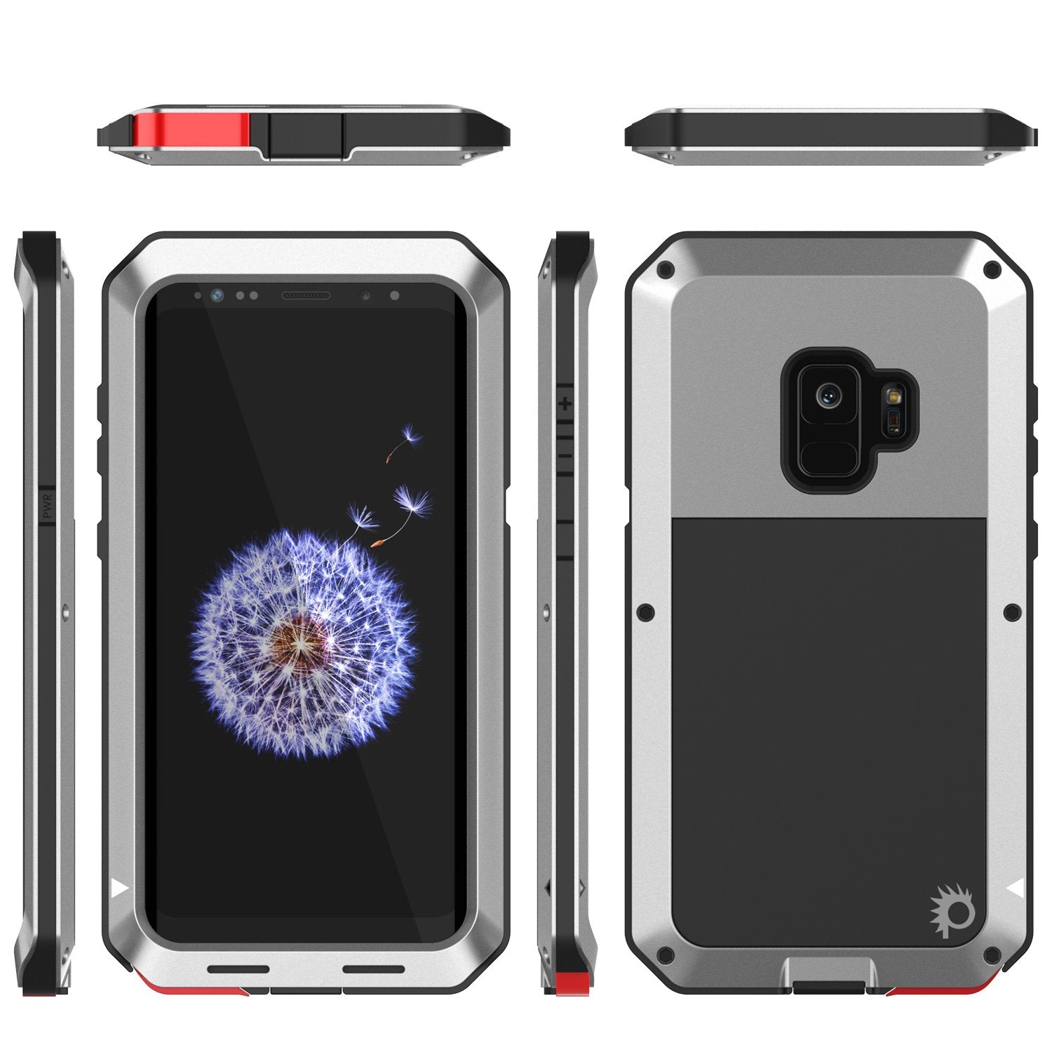 Galaxy S9 Metal Case, Heavy Duty Military Grade Rugged Armor Cover [Silver]