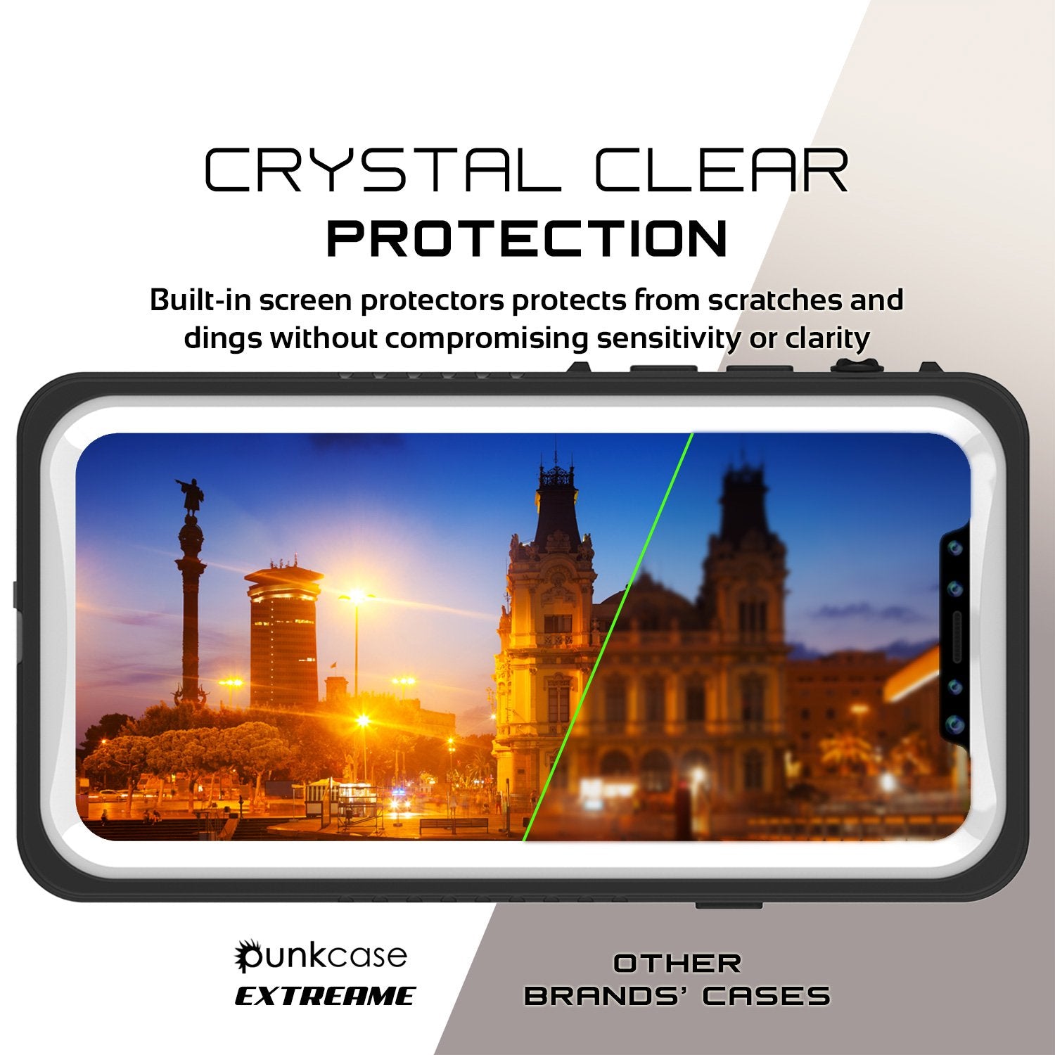 iPhone X Case, Punkcase Extreme Series | Slim Fit | IP68 Certified | Shockproof | Snowproof | Dirtproof  Armor Cover [White]