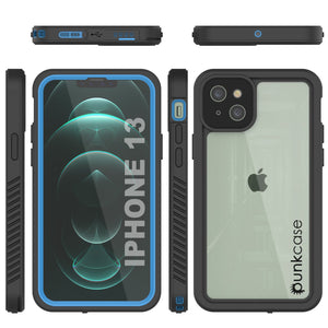 iPhone 13  Waterproof Case, Punkcase [Extreme Series] Armor Cover W/ Built In Screen Protector [Light Blue]