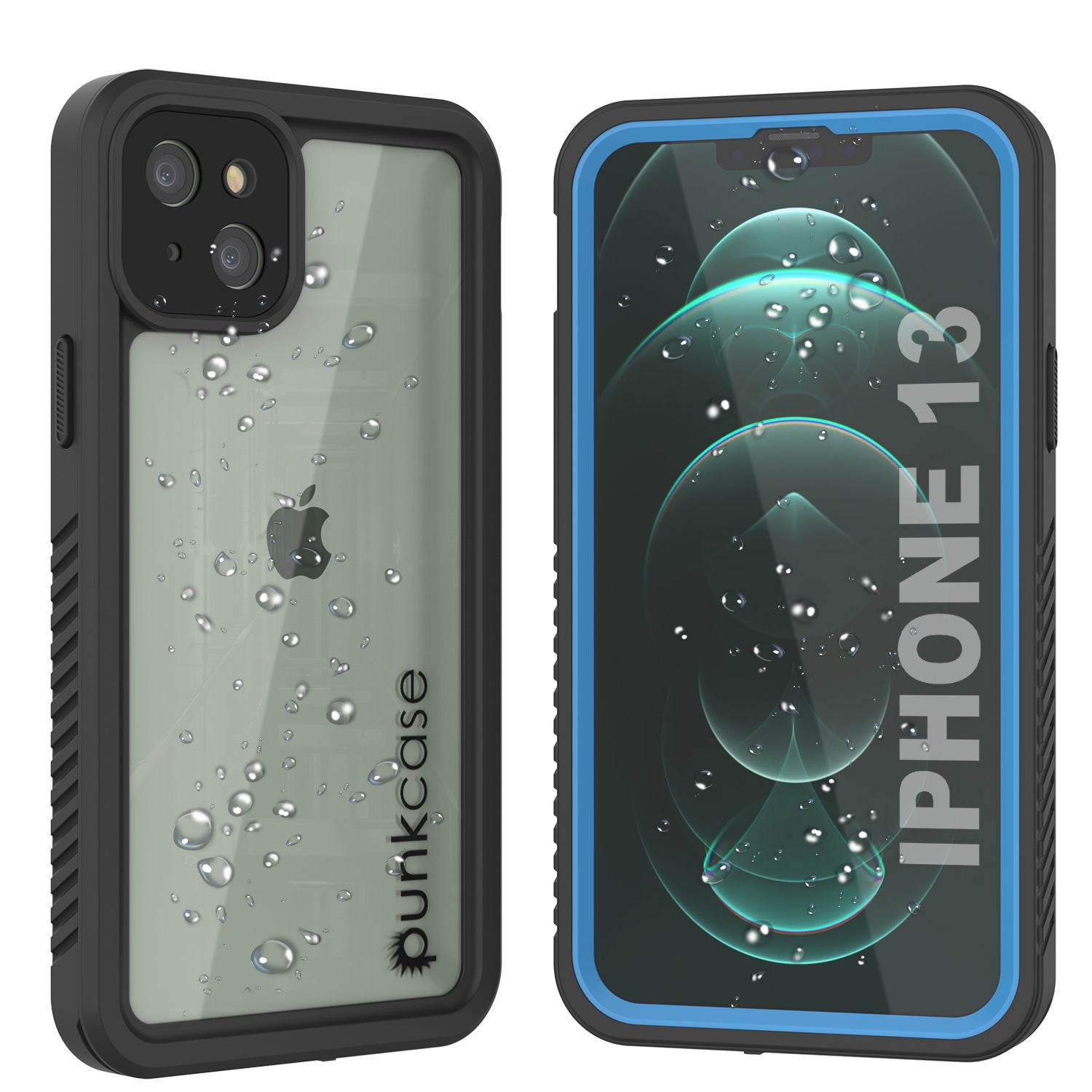 iPhone 13  Waterproof Case, Punkcase [Extreme Series] Armor Cover W/ Built In Screen Protector [Light Blue]