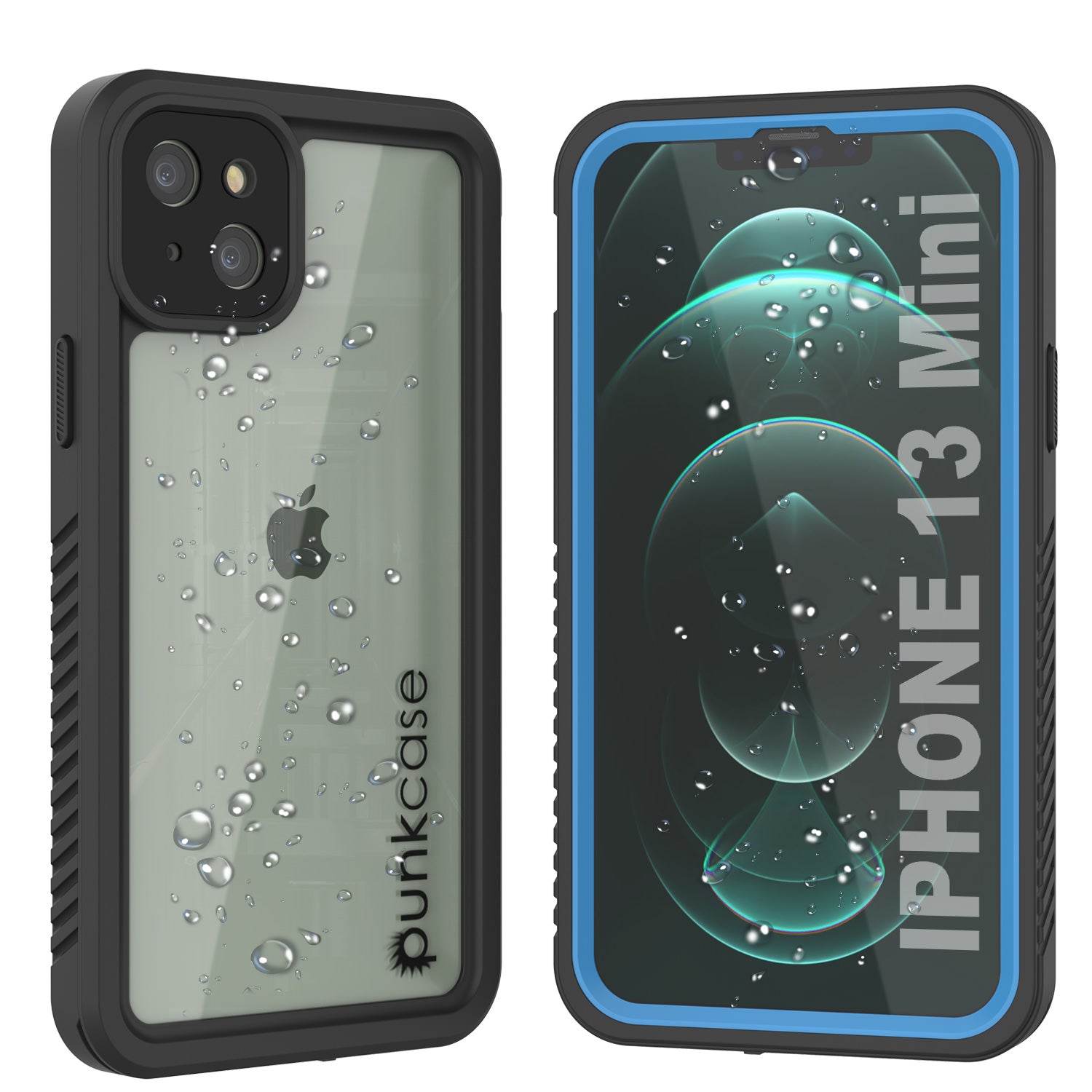 iPhone 13 Mini  Waterproof Case, Punkcase [Extreme Series] Armor Cover W/ Built In Screen Protector [Light Blue]