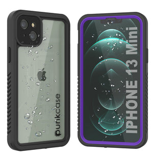 iPhone 13 Mini  Waterproof Case, Punkcase [Extreme Series] Armor Cover W/ Built In Screen Protector [Purple]