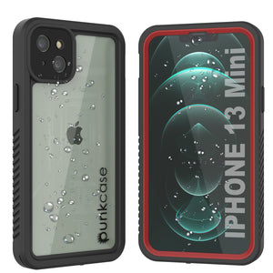 iPhone 13 Mini  Waterproof Case, Punkcase [Extreme Series] Armor Cover W/ Built In Screen Protector [Red]