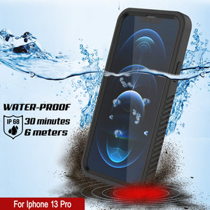 iPhone 13 Pro  Waterproof Case, Punkcase [Extreme Series] Armor Cover W/ Built In Screen Protector [Black]