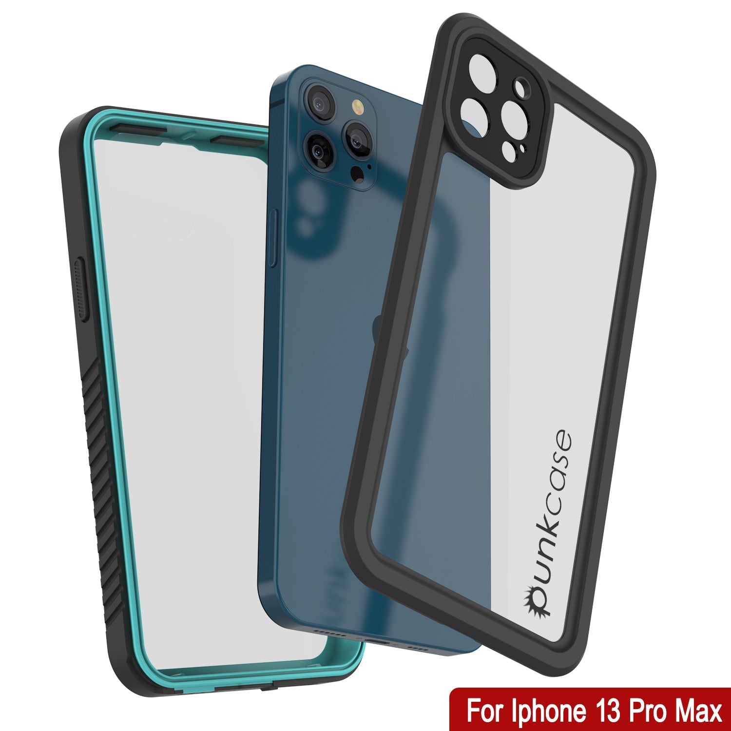 iPhone 13 Pro Max  Waterproof Case, Punkcase [Extreme Series] Armor Cover W/ Built In Screen Protector [Teal]