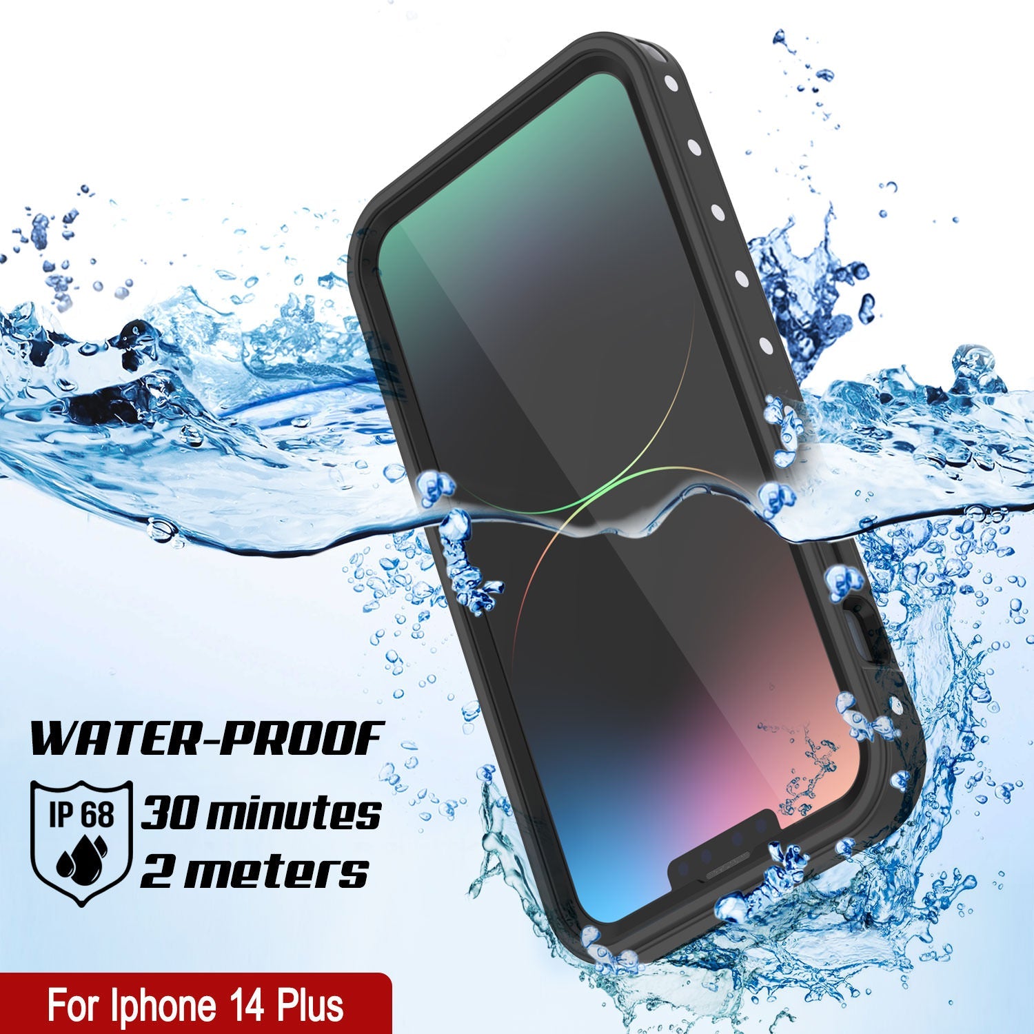 iPhone 14 Plus Waterproof IP68 Case, Punkcase [White] [StudStar Series] [Slim Fit] [Dirtproof]