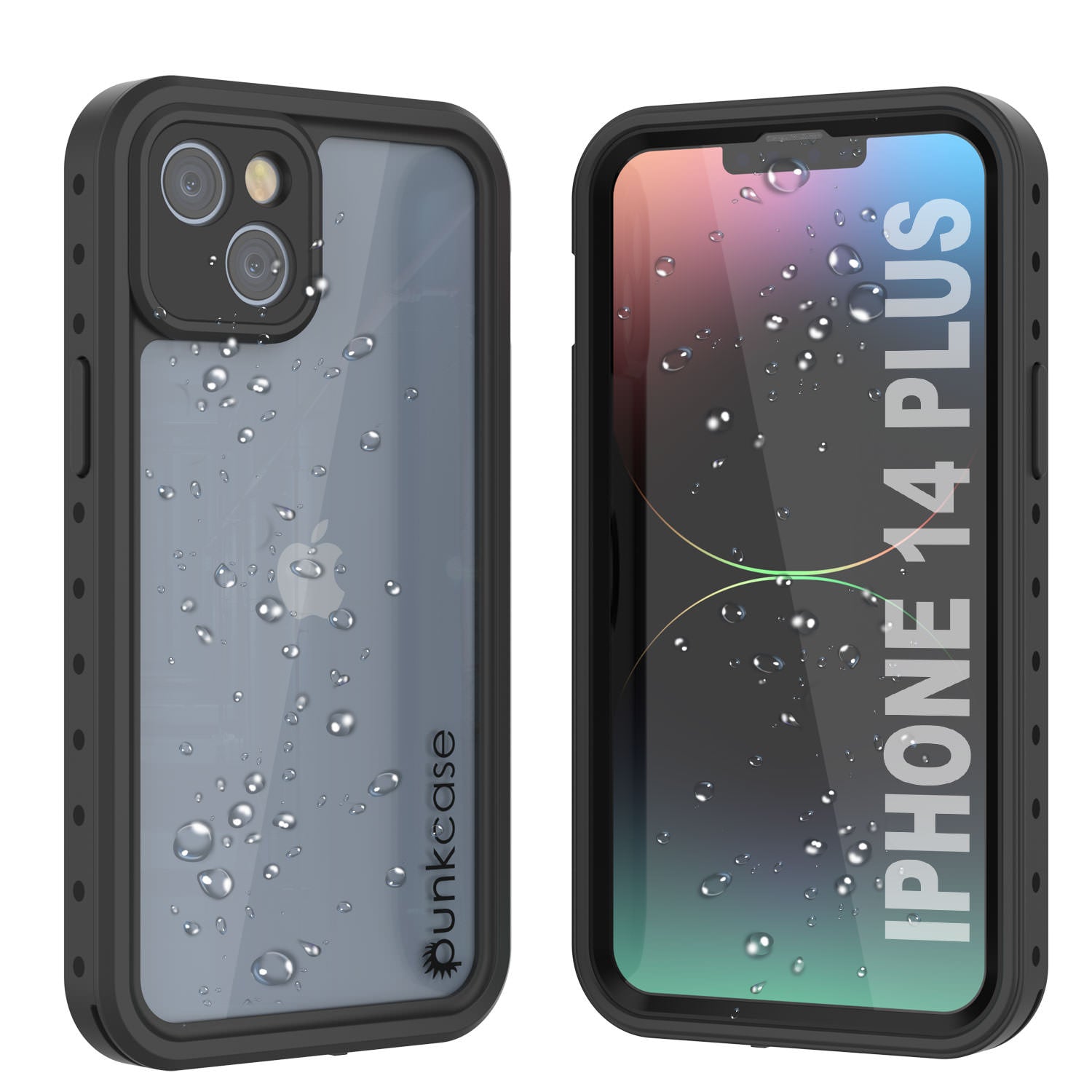 iPhone 14 Plus Waterproof IP68 Case, Punkcase [Clear] [StudStar Series] [Slim Fit] [Dirtproof]