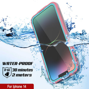 Punkcase iPhone 14 Waterproof Case [Aqua Series] Armor Cover [Pink]