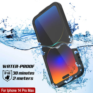 Punkcase iPhone 14 Pro Max Waterproof Case [Aqua Series] Armor Cover [Black]