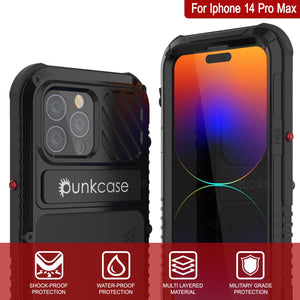 iPhone 14 Pro Max Metal Extreme 3.0 Case, Heavy Duty Military Grade Armor Cover [shock proof] Waterproof Aluminum Case [Black]