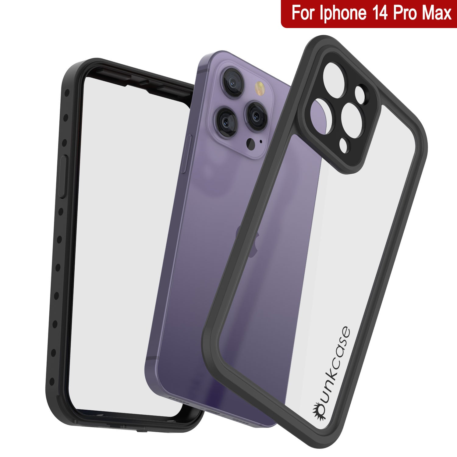 iPhone 14 Pro Max Waterproof IP68 Case, Punkcase [Clear] [StudStar Series] [Slim Fit] [Dirtproof]