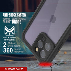 iPhone 14 Pro Waterproof IP68 Case, Punkcase [Clear] [StudStar Series] [Slim Fit] [Dirtproof]