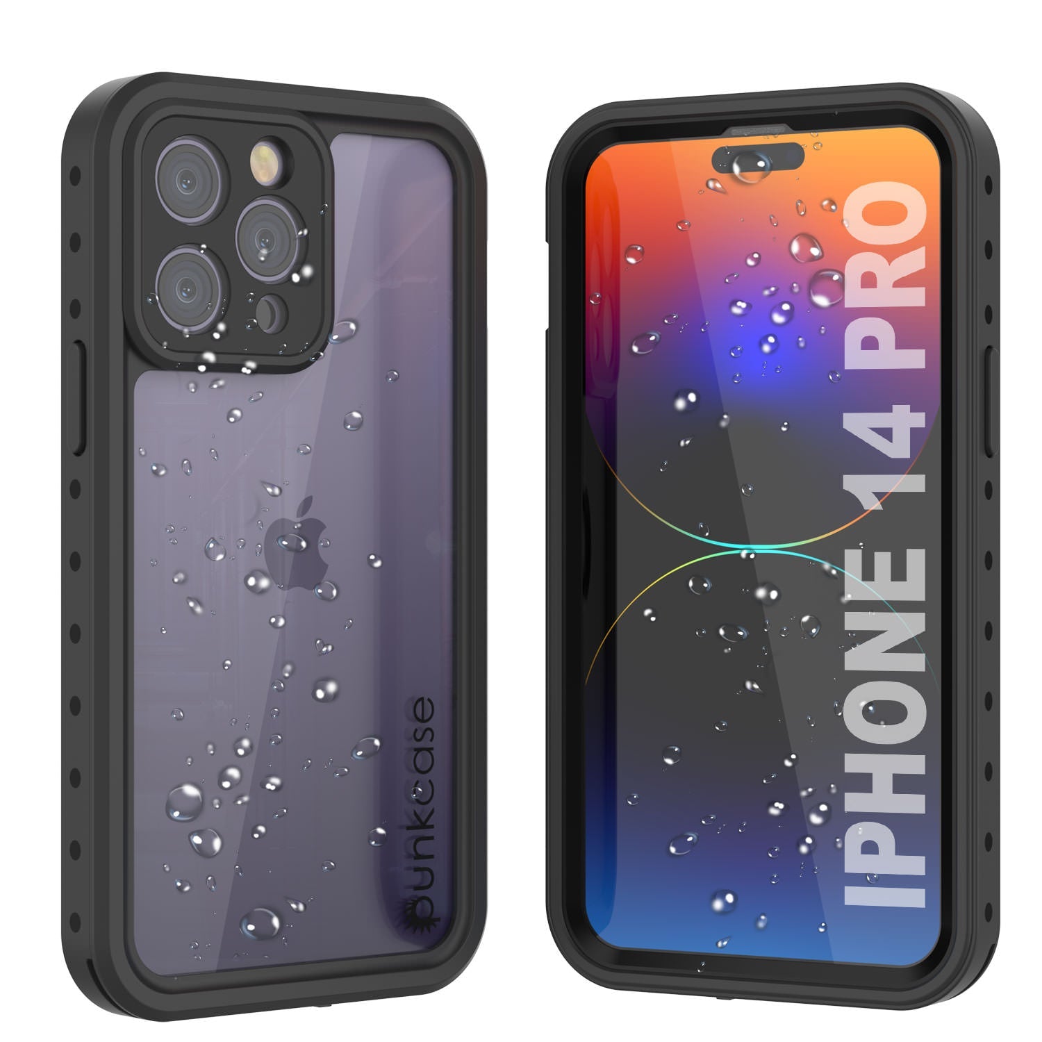 iPhone 14 Pro Waterproof IP68 Case, Punkcase [Clear] [StudStar Series] [Slim Fit] [Dirtproof]