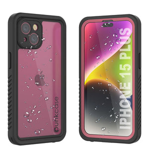 iPhone 15 Plus Waterproof Case, Punkcase [Extreme Series] Armor Cover W/ Built In Screen Protector [Pink]