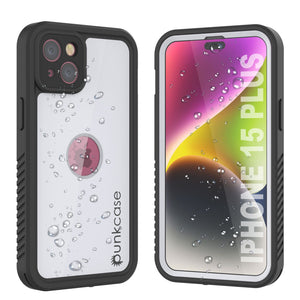 iPhone 15 Plus Waterproof IP68 Case, Punkcase [White] [StudStar Series] [Slim Fit] [Dirtproof]