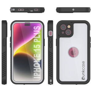 iPhone 15 Plus Waterproof IP68 Case, Punkcase [White] [StudStar Series] [Slim Fit] [Dirtproof]