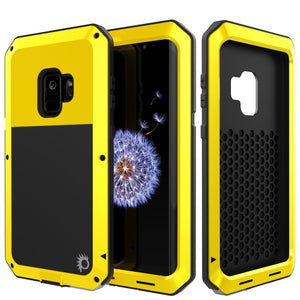 Galaxy S9 Metal Case, Heavy Duty Military Grade Rugged Armor Cover [Neon]