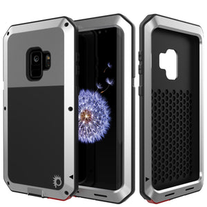 Galaxy S9 Metal Case, Heavy Duty Military Grade Rugged Armor Cover [Silver]