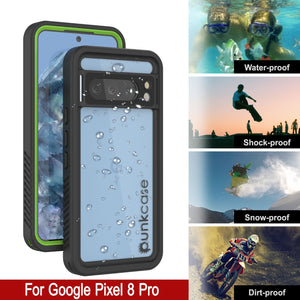 Google Pixel 8 Pro Waterproof Case, Punkcase [Extreme Series] Armor Cover W/ Built In Screen Protector [Light Green]