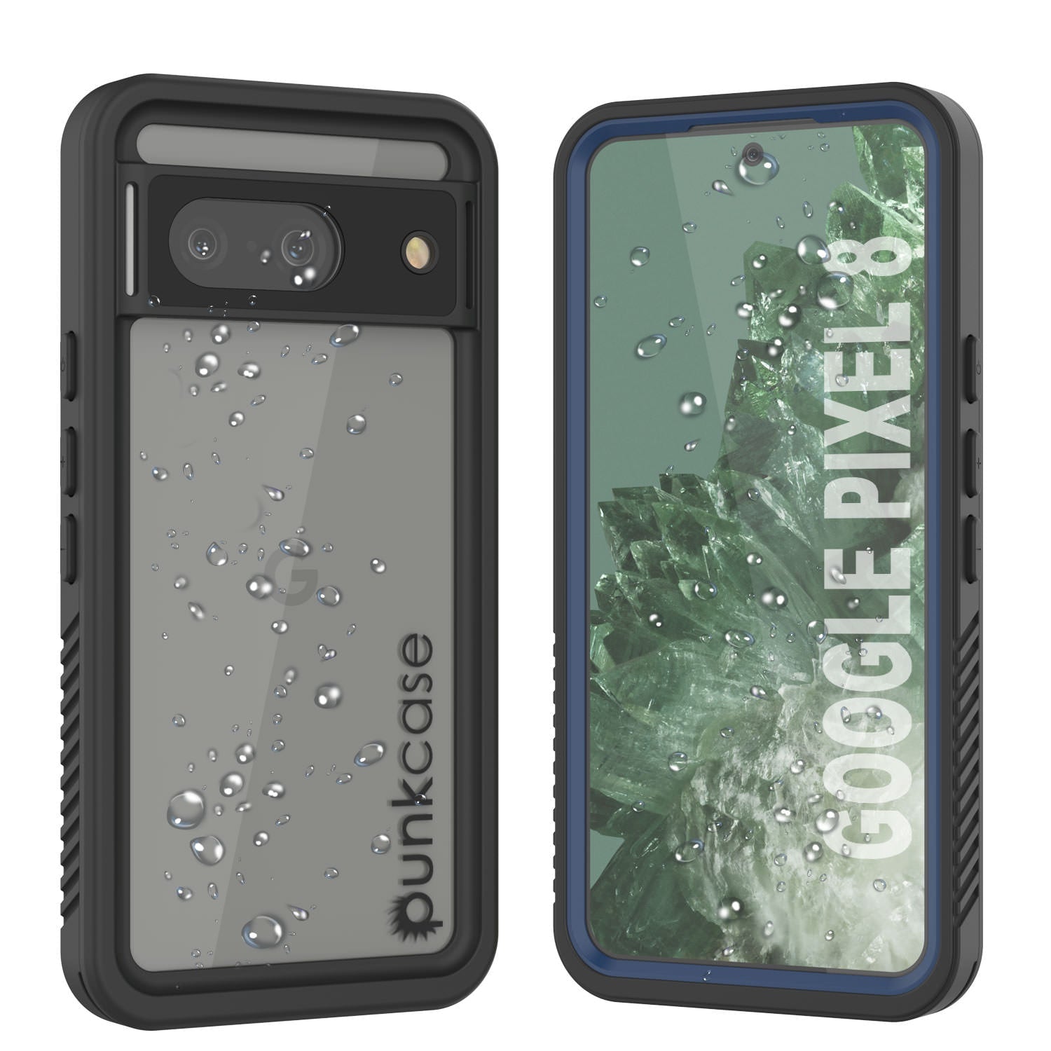 Google Pixel 8  Waterproof Case, Punkcase [Extreme Series] Armor Cover W/ Built In Screen Protector [Navy Blue]