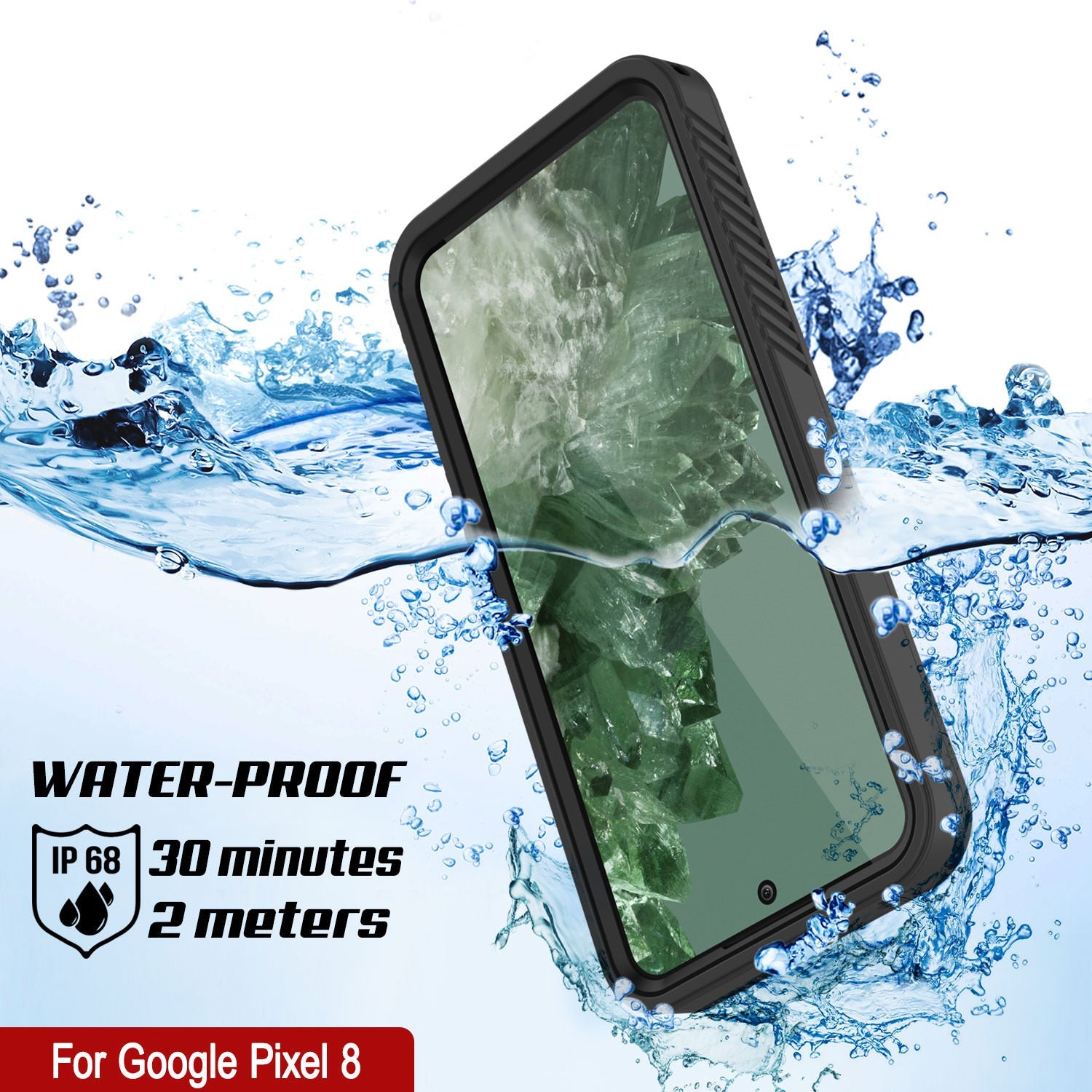 Google Pixel 8  Waterproof Case, Punkcase [Extreme Series] Armor Cover W/ Built In Screen Protector [Black]