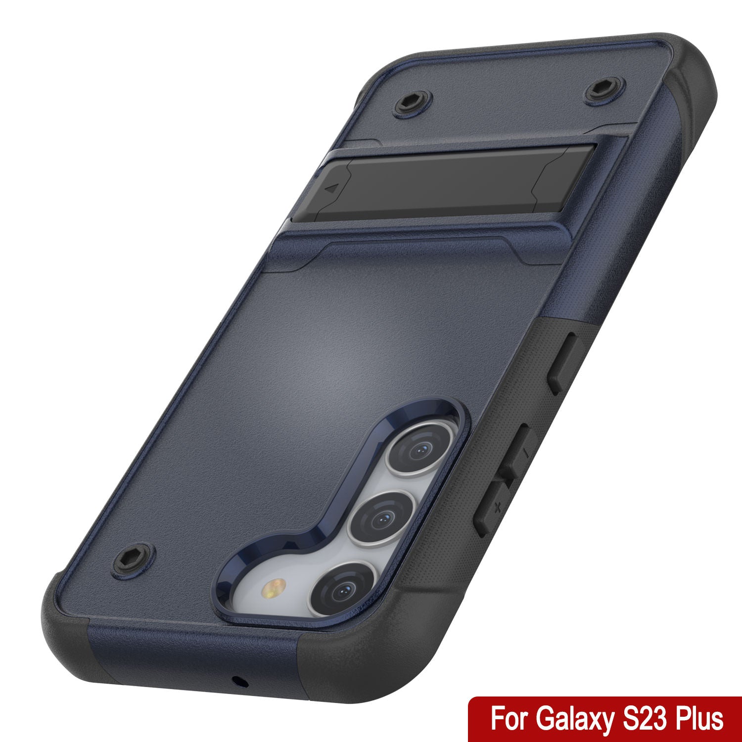 Punkcase Galaxy S23+ Plus Case [Reliance Series] Protective Hybrid Military Grade Cover W/Built-in Kickstand [Navy-Black]