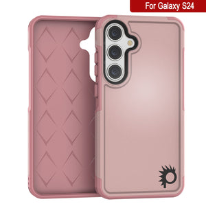 PunkCase Galaxy S24 Case, [Spartan 2.0 Series] Clear Rugged Heavy Duty Cover [Pink]