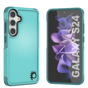 PunkCase Galaxy S24 Case, [Spartan 2.0 Series] Clear Rugged Heavy Duty Cover [Light Blue]