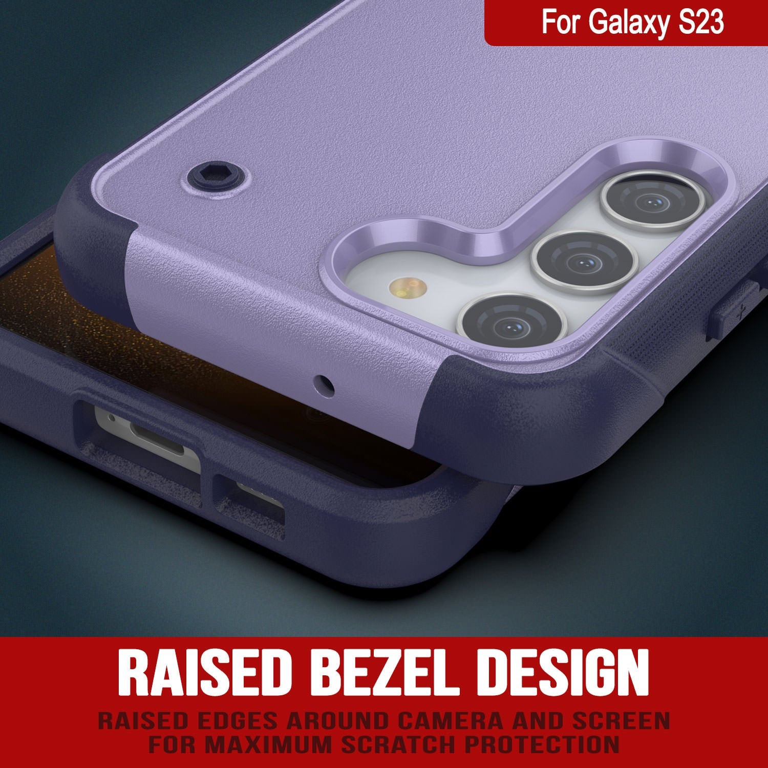 Punkcase Galaxy S23 Case [Reliance Series] Protective Hybrid Military Grade Cover W/Built-in Kickstand [Purple-Navy]