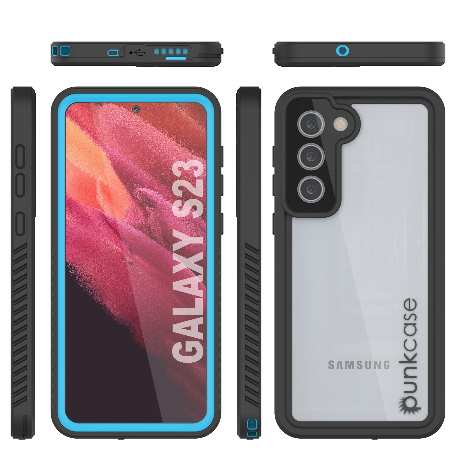 Galaxy S23 Water, Shock, Snow, dirt proof Extreme Series Slim Case Light Blue