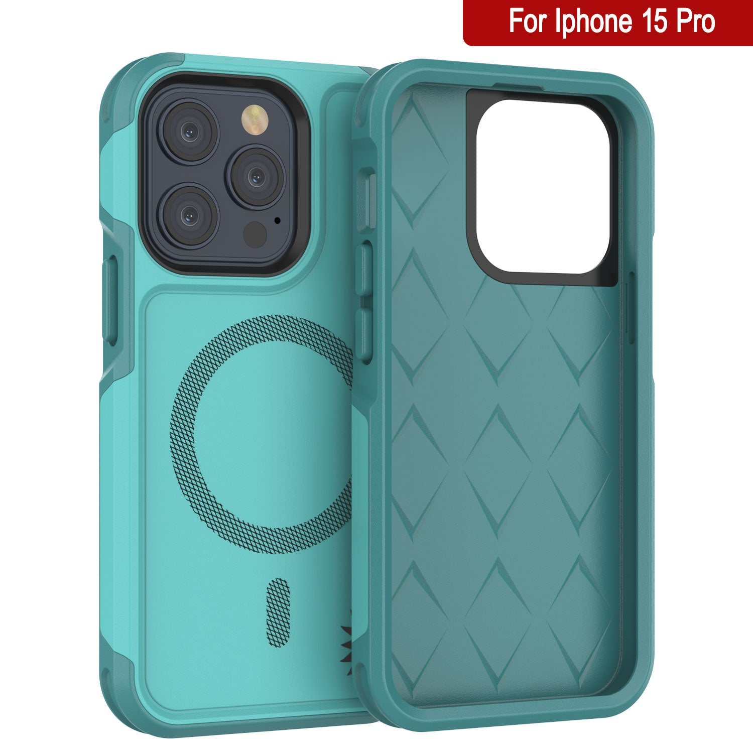 PunkCase iPhone 15 Pro Case, [Spartan 2.0 Series] Clear Rugged Heavy Duty Cover W/Built in Screen Protector [Blue]