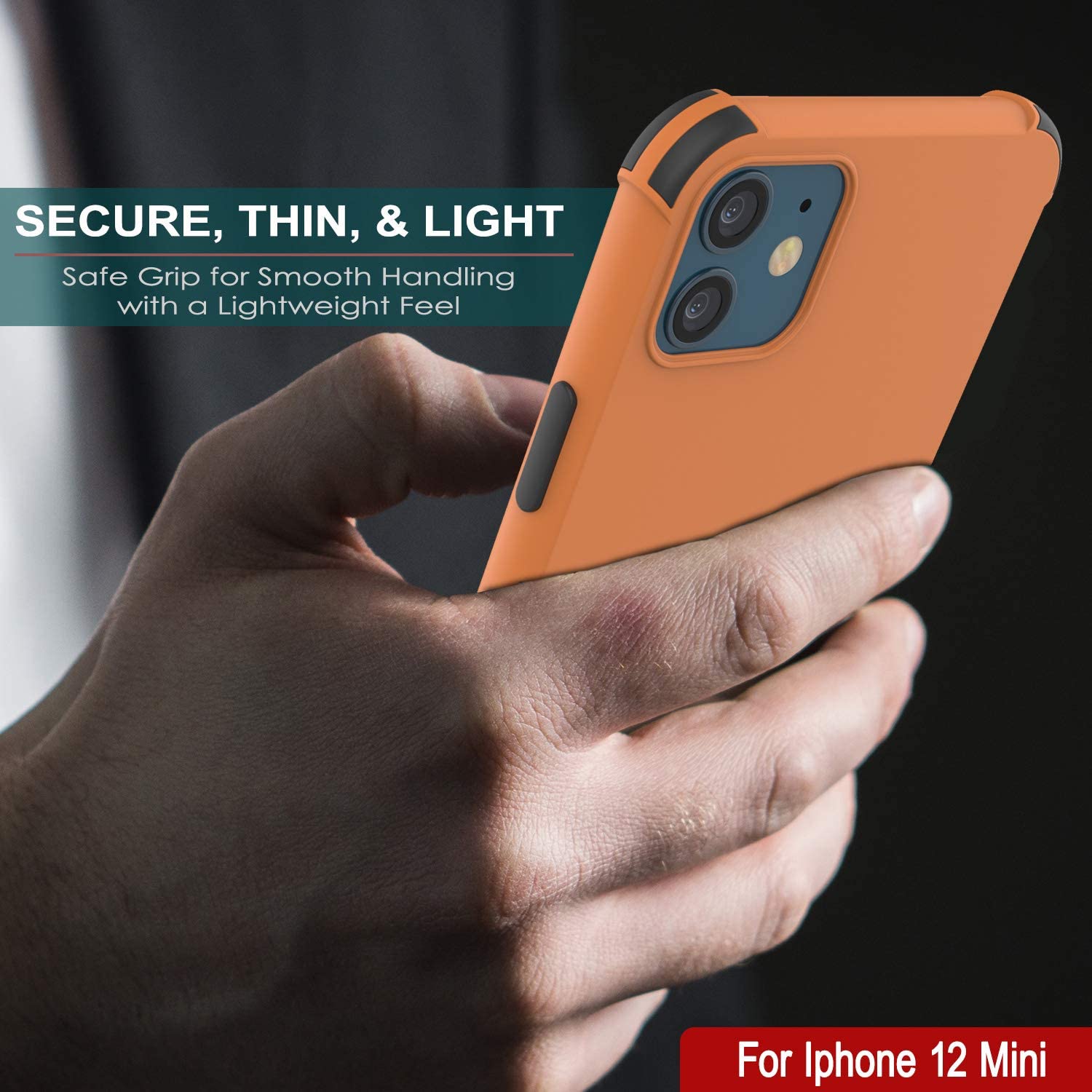 Punkcase Protective & Lightweight TPU Case [Sunshine Series] for iPhone 12 Mini [Orange]