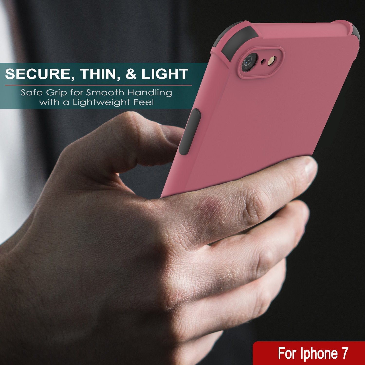 Punkcase Protective & Lightweight TPU Case [Sunshine Series] for iPhone 7 [Rose]