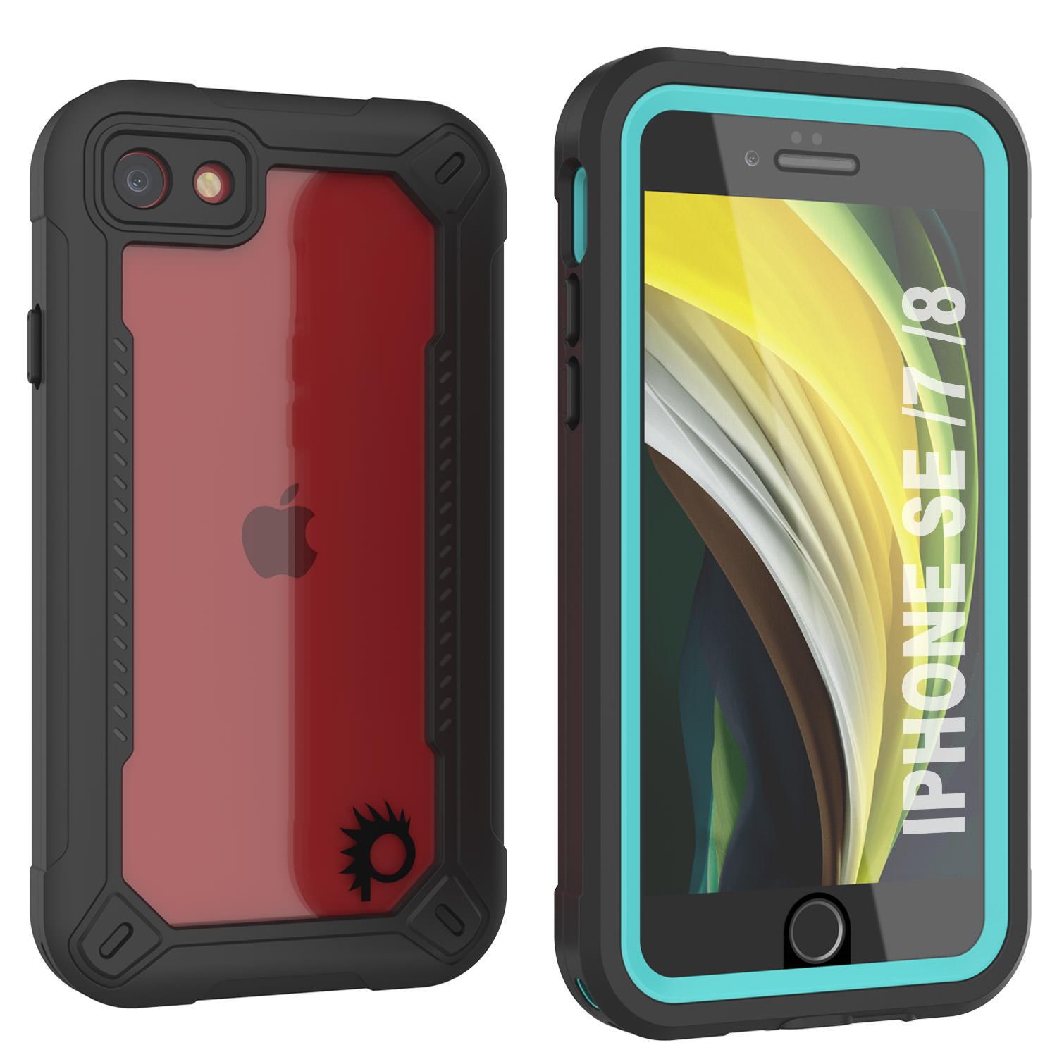 iPhone 8 Waterproof IP68 Case, Punkcase [teal]  [Maximus Series] [Slim Fit] [IP68 Certified] [Shockresistant] Clear Armor Cover with Screen Protector | Ultimate Protection