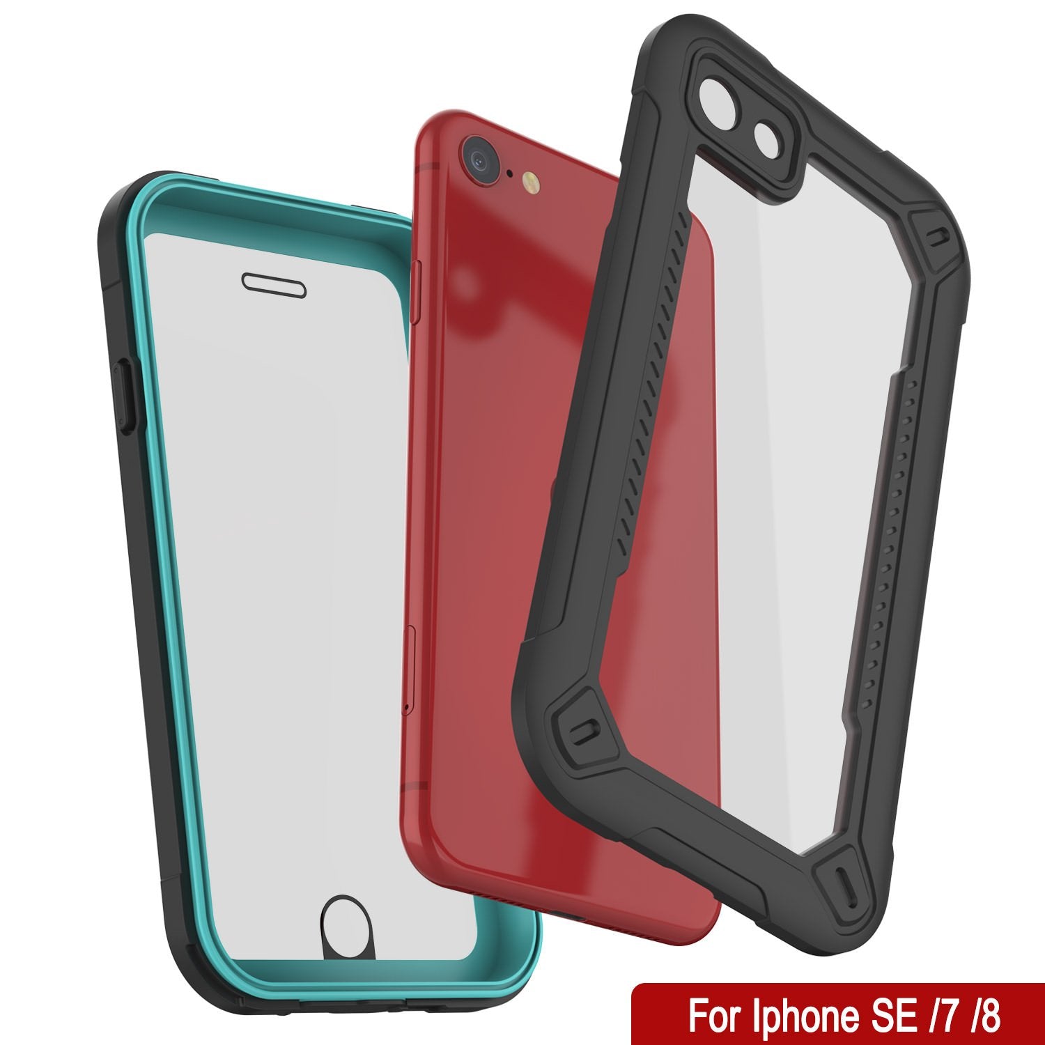 iPhone 8 Waterproof IP68 Case, Punkcase [teal]  [Maximus Series] [Slim Fit] [IP68 Certified] [Shockresistant] Clear Armor Cover with Screen Protector | Ultimate Protection