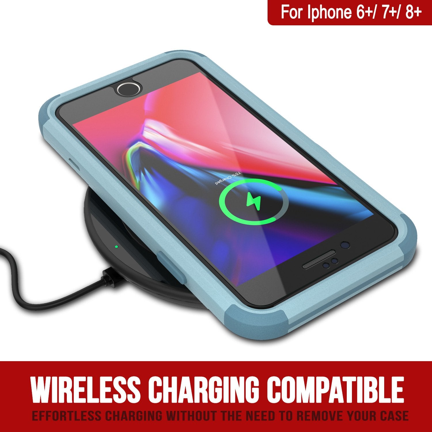 Punkcase for iPhone 8+ Plus Belt Clip Multilayer Holster Case [Patron Series] [Mint]