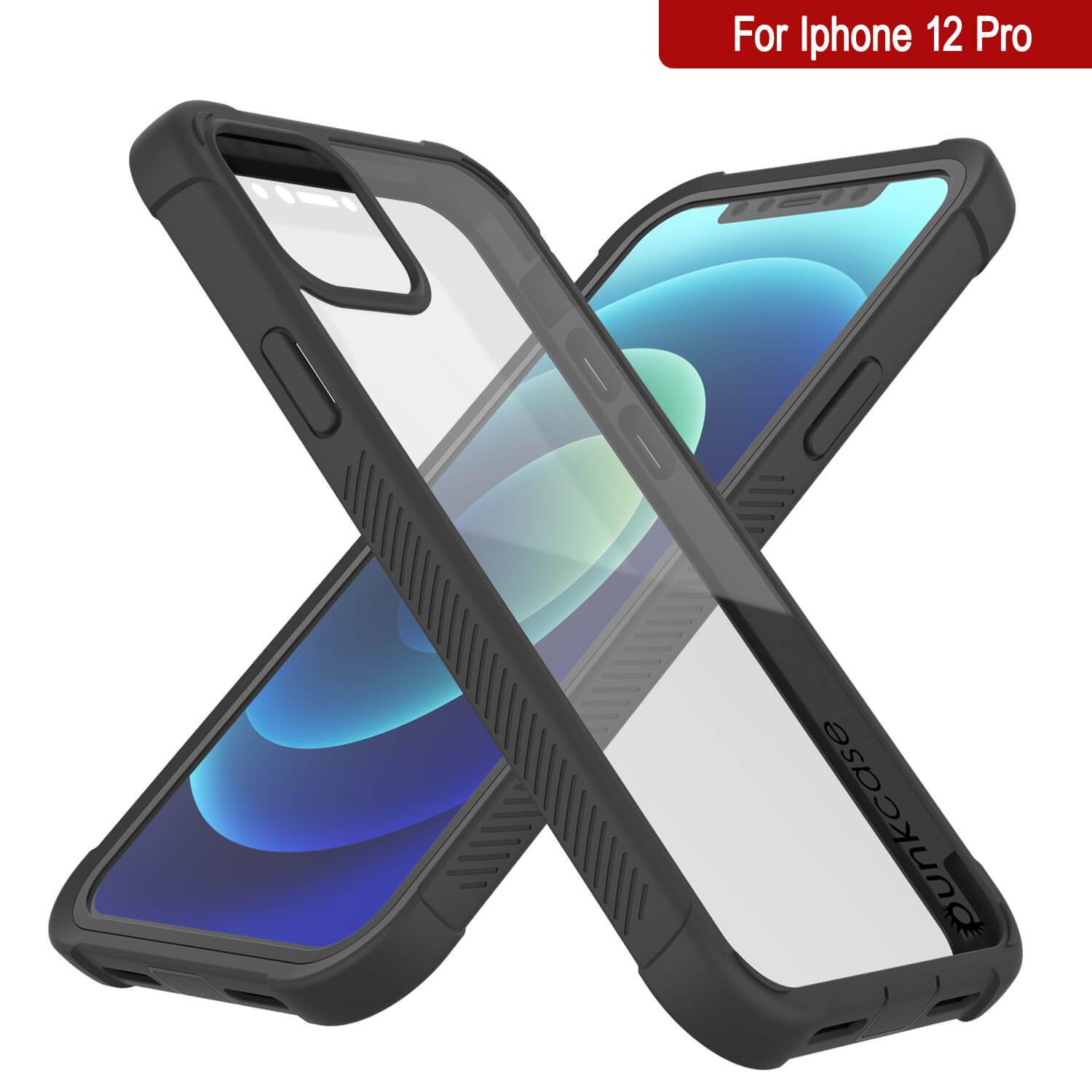 PunkCase iPhone 14 Pro Max Case, [Spartan 2.0 Series] Clear Rugged Heavy  Duty Cover W/Built in Screen Protector [Black]