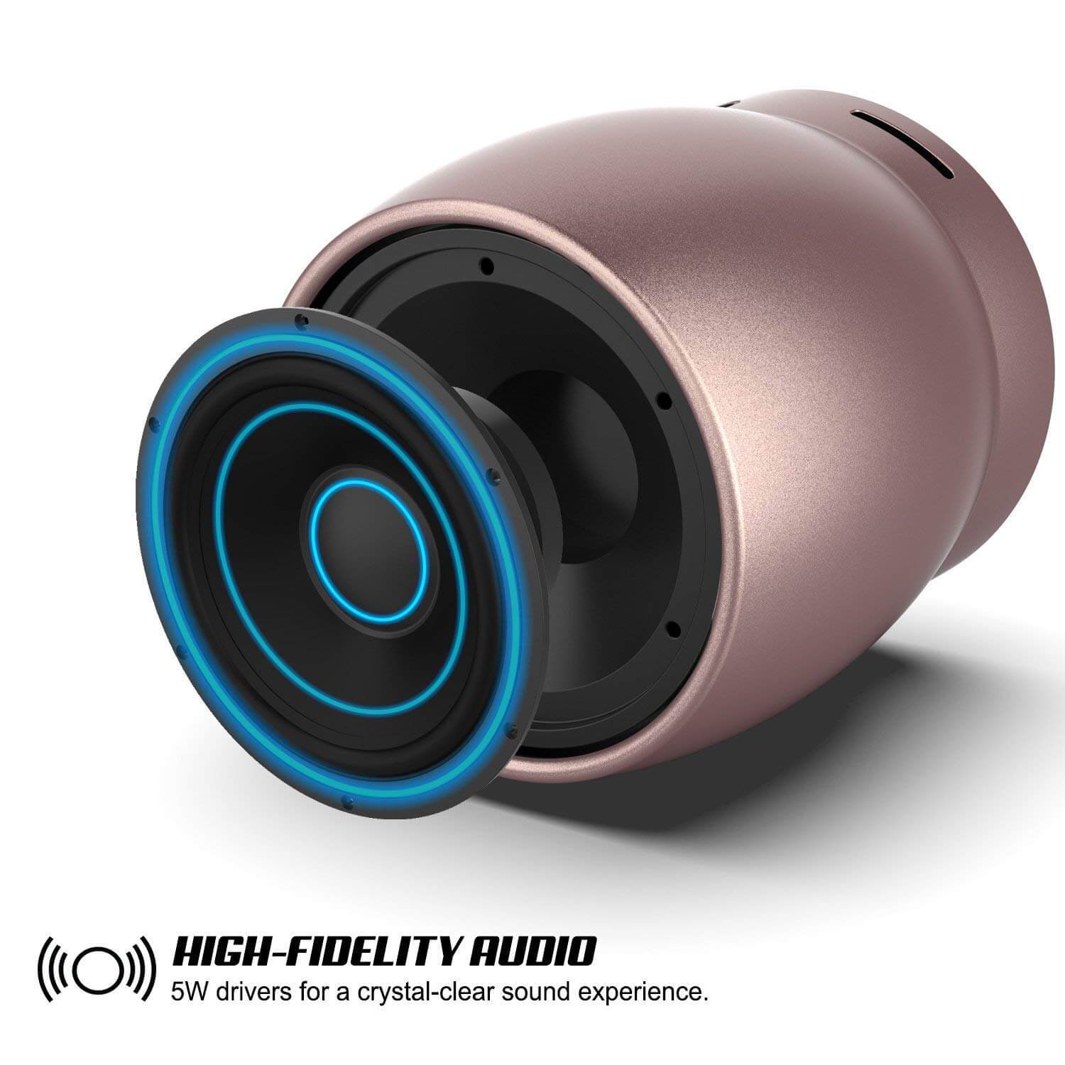 Punkcase ROCKER Portable Wireless Bluetooth Speaker for iPhone/Android [Rose Gold]