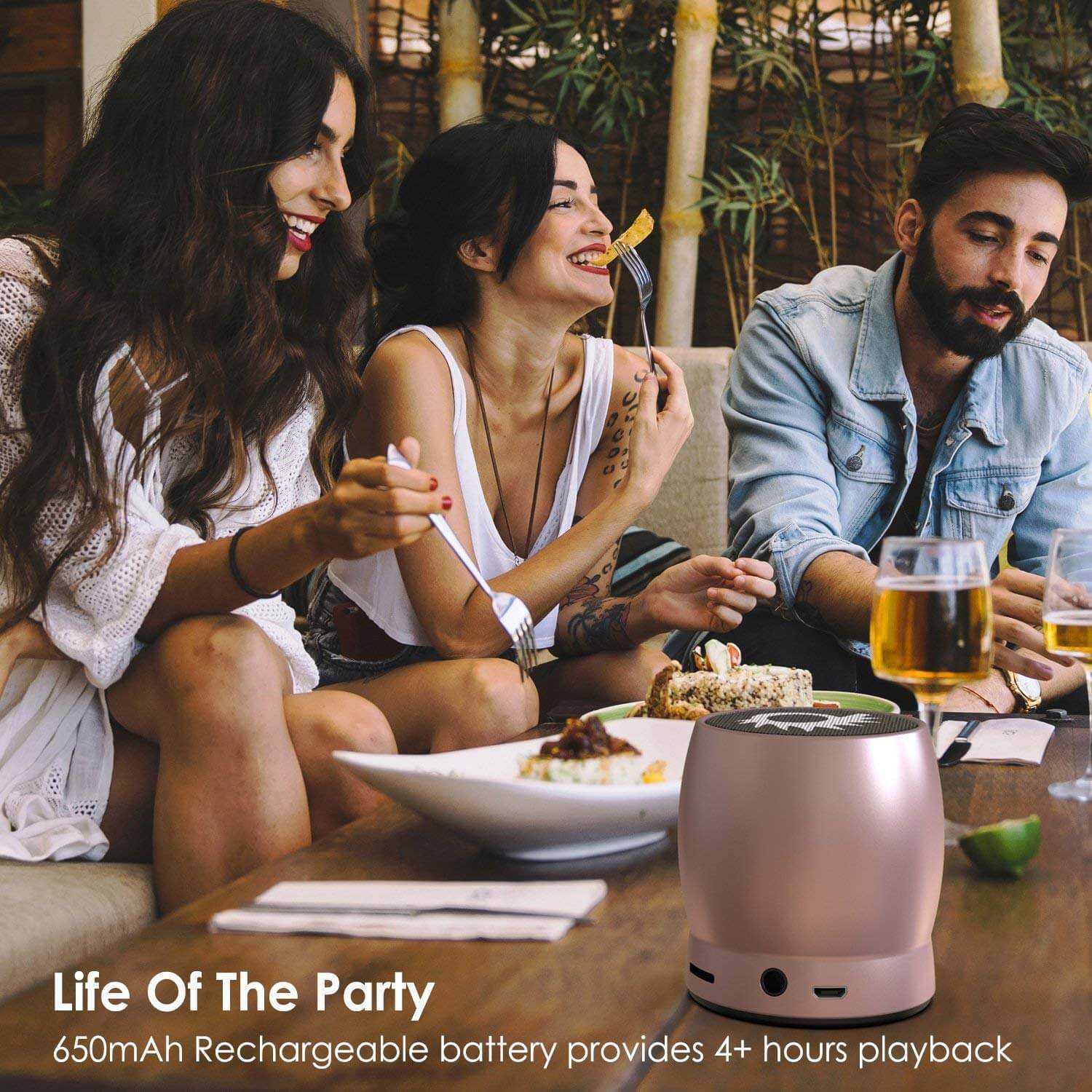 Punkcase ROCKER Portable Wireless Bluetooth Speaker for iPhone/Android [Rose Gold]