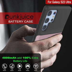 PunkJuice S23 Ultra Battery Case Rose-Gold - Portable Charging Power Juice Bank with 4800mAh