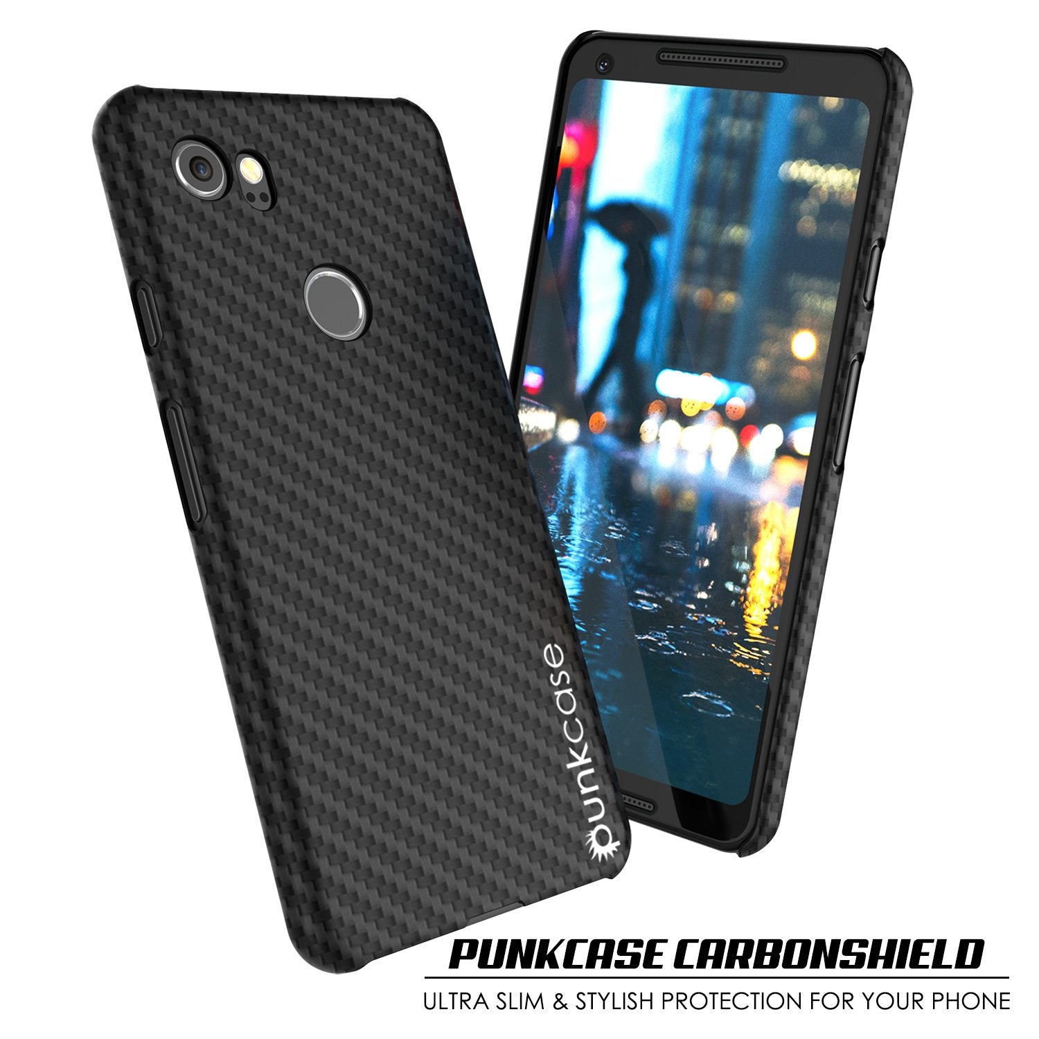 Google Pixel 2 XL  CarbonShield Heavy Duty & Ultra Thin 2 Piece PU Leather Cover